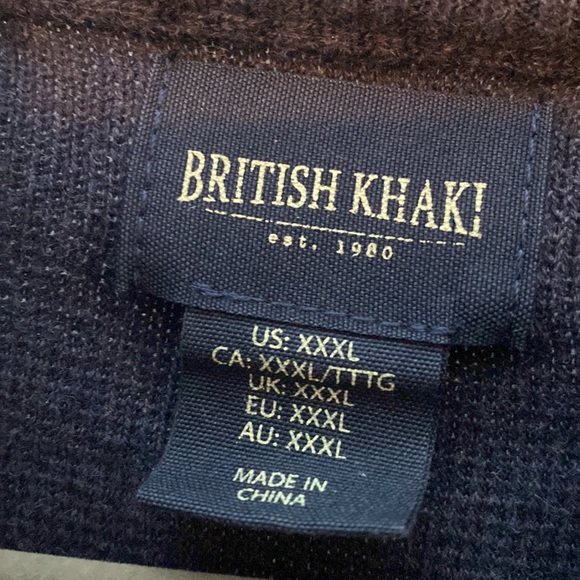 British Khaki Half-Zip Pullover Sweater Size 3XL Big and Tall - Picture 3 of 6